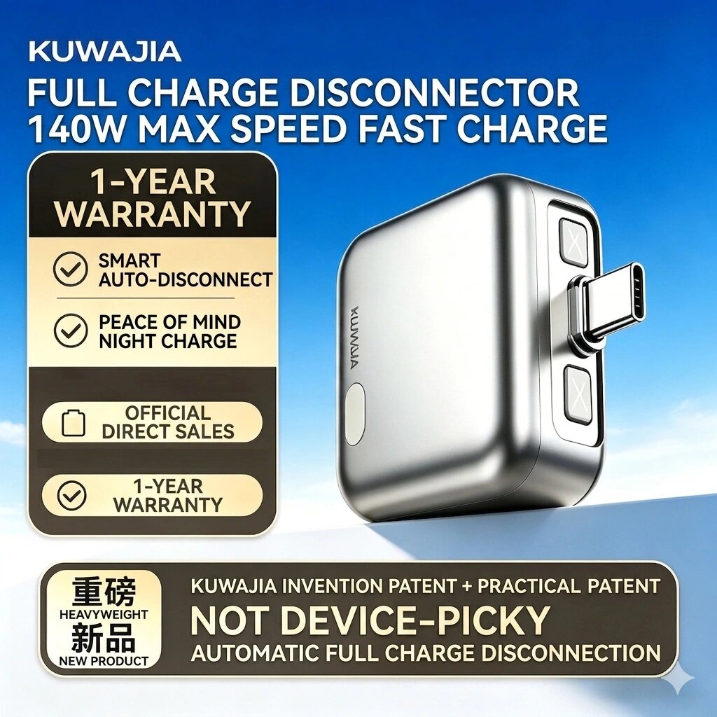 KuWaJia 140W Super Fast Charger with AI Smart Power Cut-Off & 100W Type-C Cable