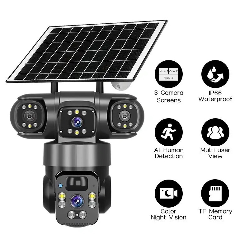 12MP V380 Pro Solar 4G WiFi PTZ Security Camera
