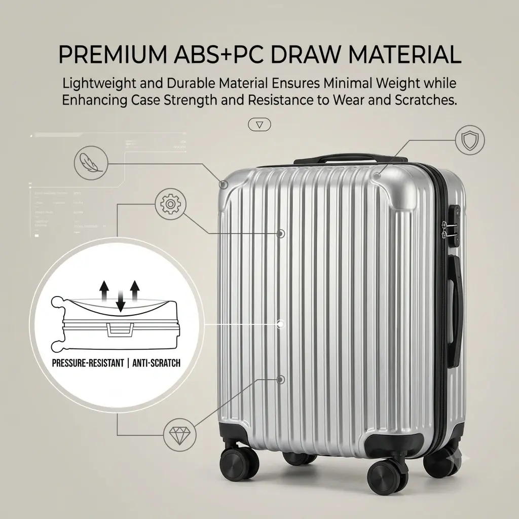 alt="KINGSGEAR 16 Inch Ultra-Light Travel Suitcase – পাসওয়ার্ড লক ও 360° ইউনিভার্সাল হুইলসহ হালকা ও টেকসই কেবিন লাগেজ"