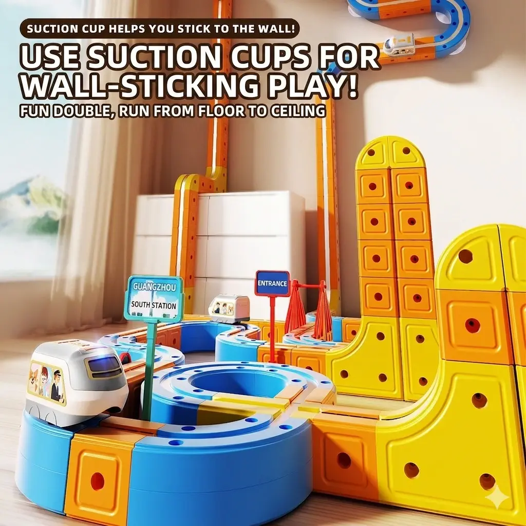 Authentic Children's Magnetic Track Car Building Blocks Set