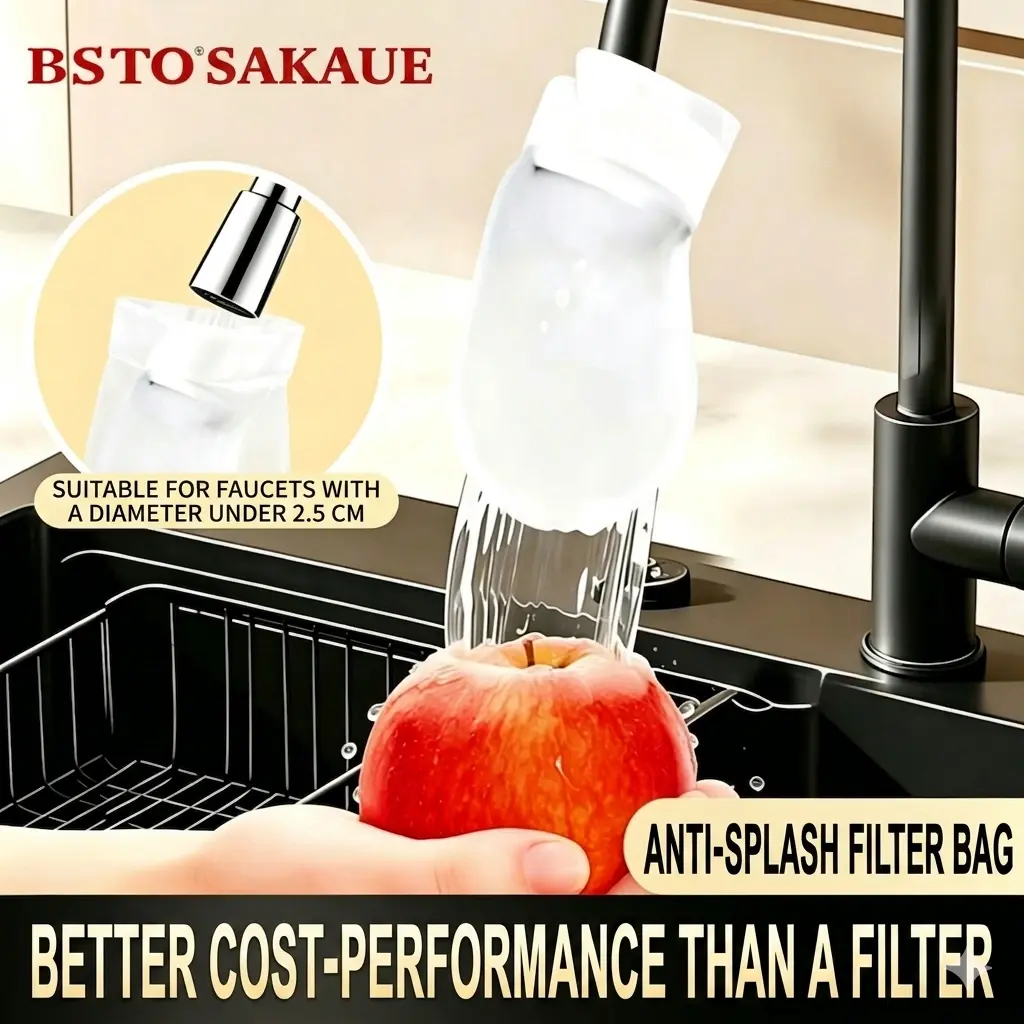 alt="BanShang Faucet Water Filter – নন-ওভেন ফ্যাব্রিক ফিল্টারসহ স্প্ল্যাশ-প্রুফ ট্যাপ ওয়াটার পিউরিফায়ার, ময়লা ও মরিচা ফিল্টার করতে সহায়ক"