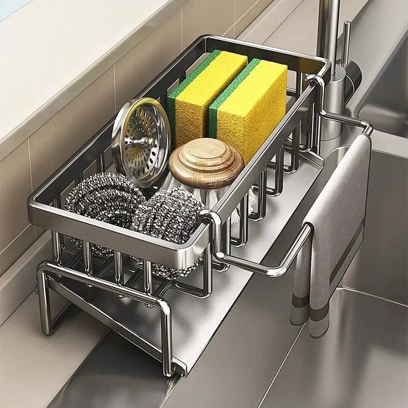 alt="Bayka Kitchen Sink Organizer Rack – প্রিমিয়াম কার্বন স্টিল ড্রেনেজ র্যাক ও কিচেন সিঙ্ক অর্গানাইজার"