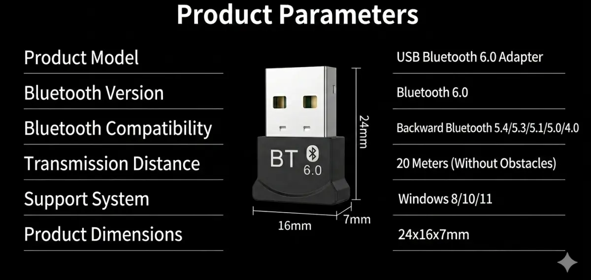 Bluetooth 6.0 Transceiver for Desktop PC