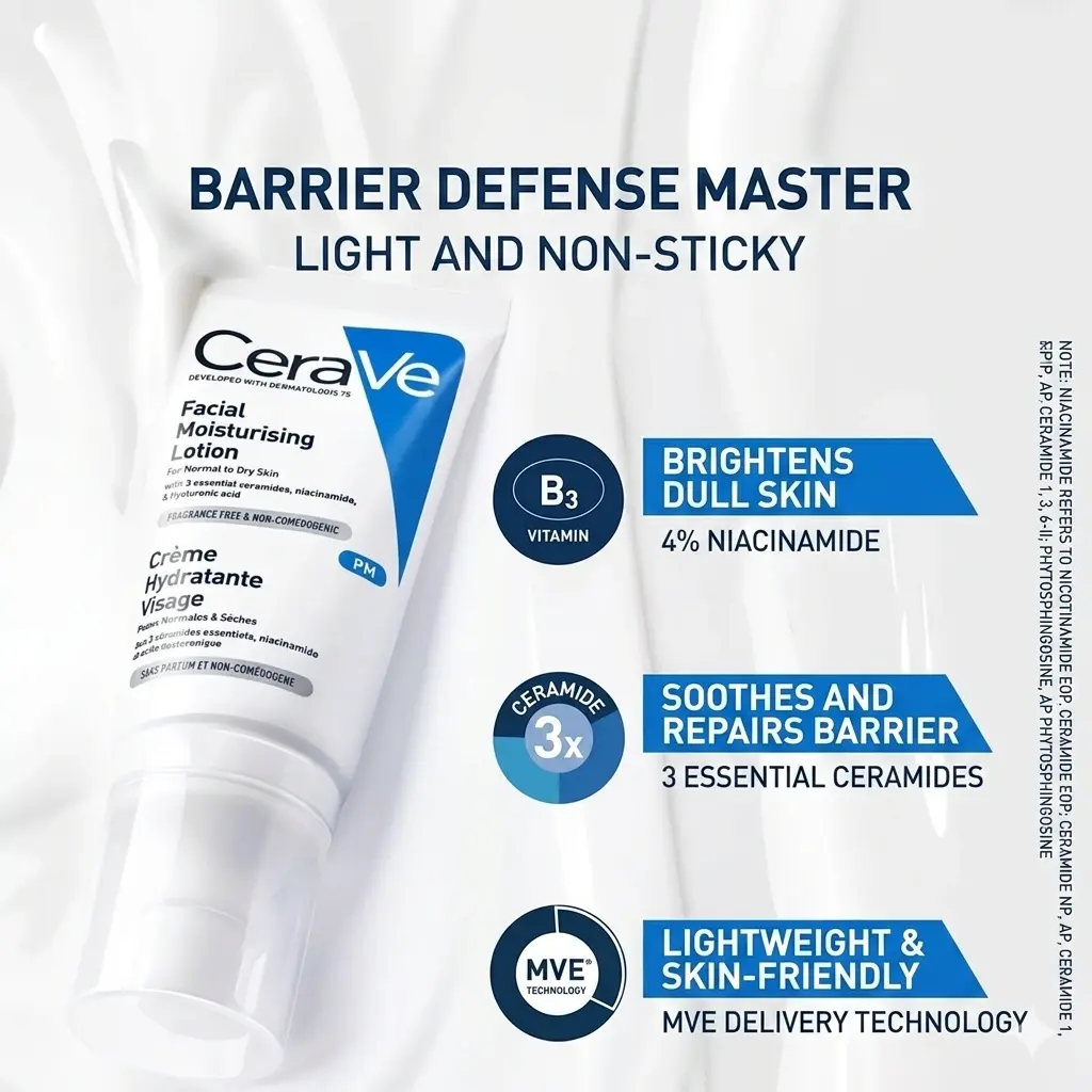 alt="CeraVe PM Niacinamide Brightening Lotion 52ml – নিয়াসিনামাইড ও সেরামাইড সমৃদ্ধ প্রিমিয়াম ব্রাইটেনিং ফেস লোশন"