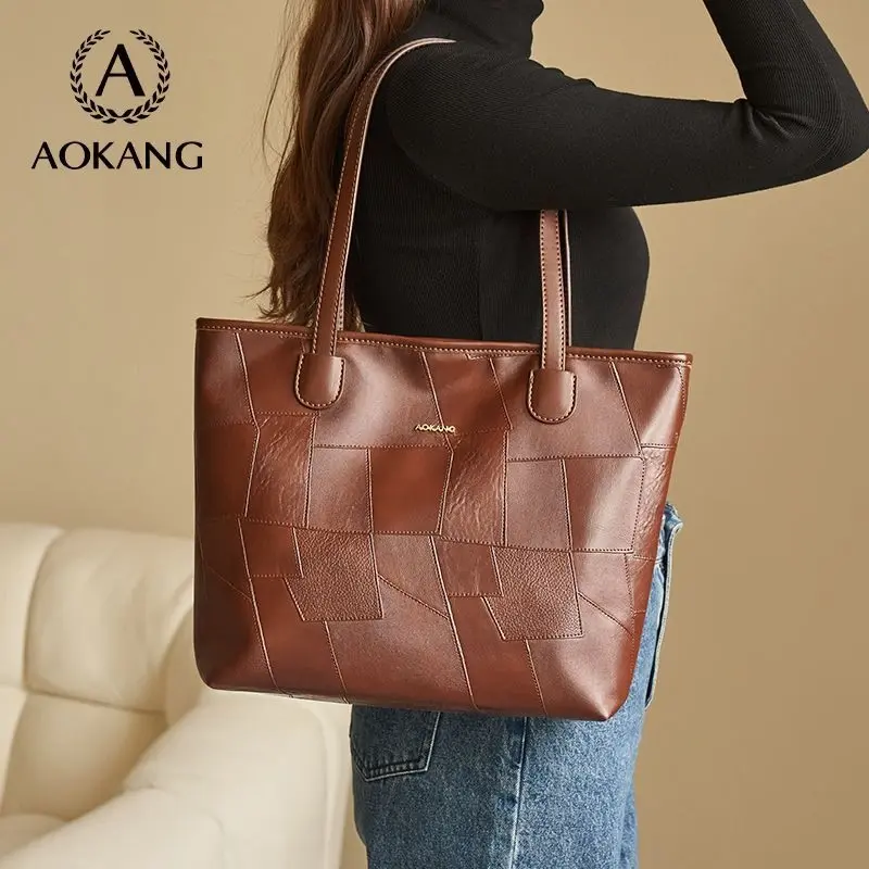 alt="AOKANG প্রিমিয়াম উইমেন্স রেট্রো টোট ব্যাগ – বড় ক্যাপাসিটি ক্যাজুয়াল কমিউটার শোল্ডার হ্যান্ডব্যাগ"