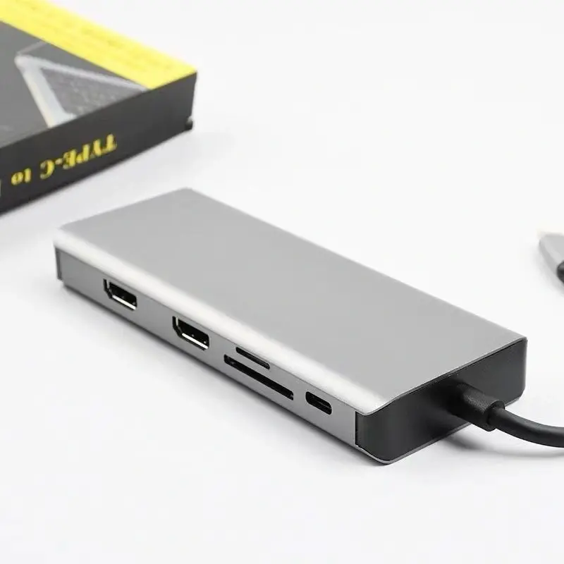 alt="Grwibeou 11-in-1 টাইপ-C মাল্টি-পোর্ট হাব – HDMI ও নেটওয়ার্ক সাপোর্টসহ স্মার্ট ডকিং স্টেশন"