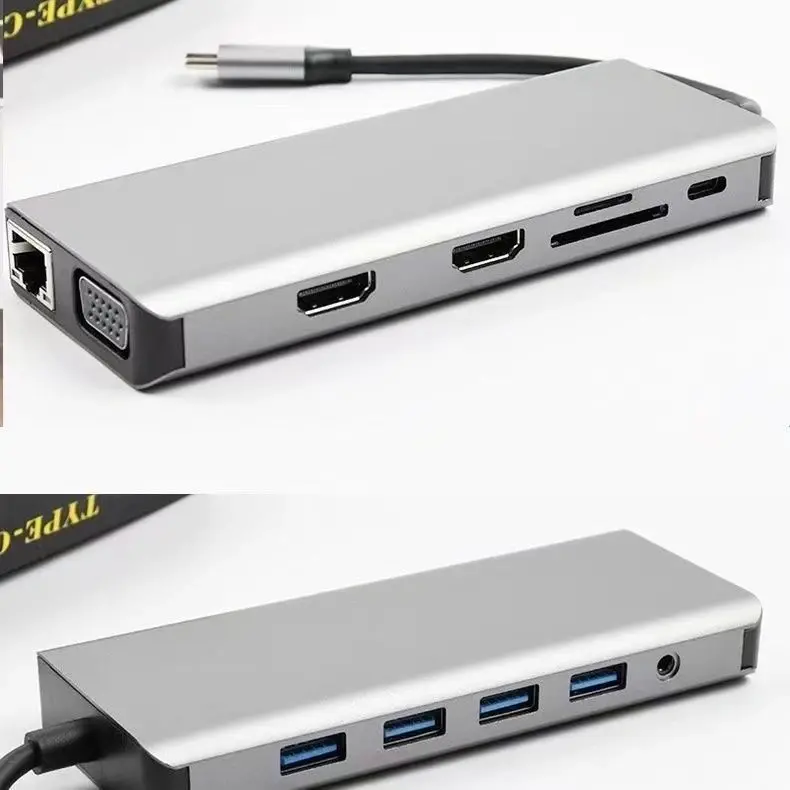 alt="Grwibeou 11-in-1 টাইপ-C মাল্টি-পোর্ট হাব – HDMI ও নেটওয়ার্ক সাপোর্টসহ স্মার্ট ডকিং স্টেশন"