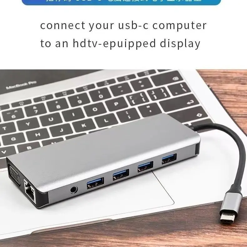alt="Grwibeou 11-in-1 টাইপ-C মাল্টি-পোর্ট হাব – HDMI ও নেটওয়ার্ক সাপোর্টসহ স্মার্ট ডকিং স্টেশন"