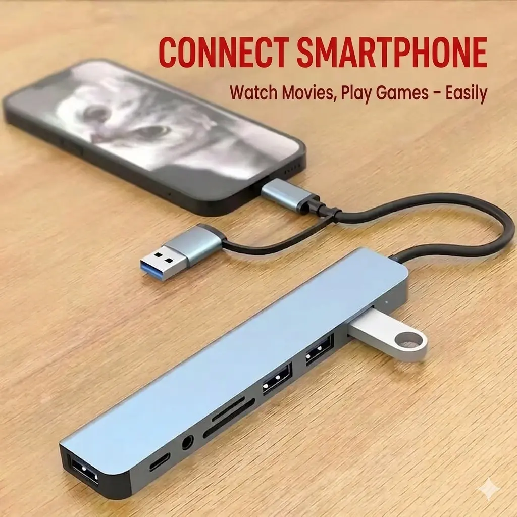 Grwibeou 8-in-1 Type-C USB 3.0 Expansion Dock Hub