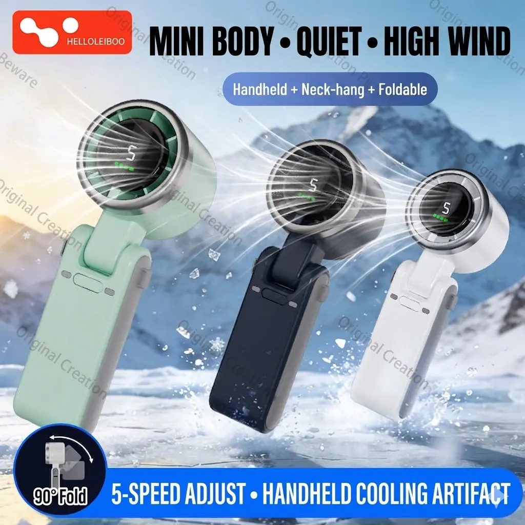 HELLOLEIBOO Folding High-Speed Handheld Fan