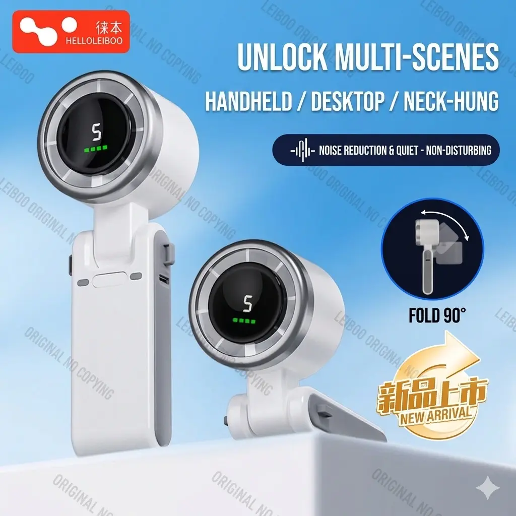 HELLOLEIBOO Folding High-Speed Handheld Fan