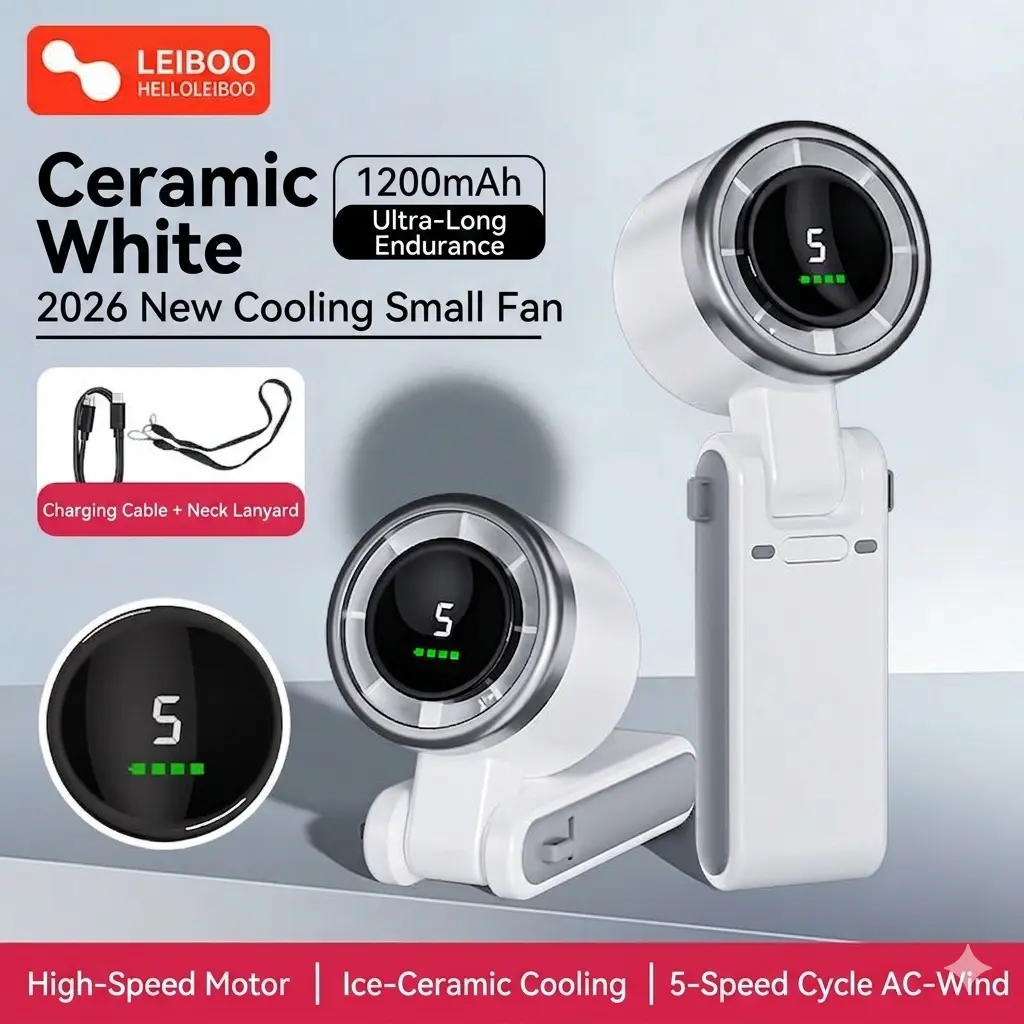 HELLOLEIBOO Folding High-Speed Handheld Fan
