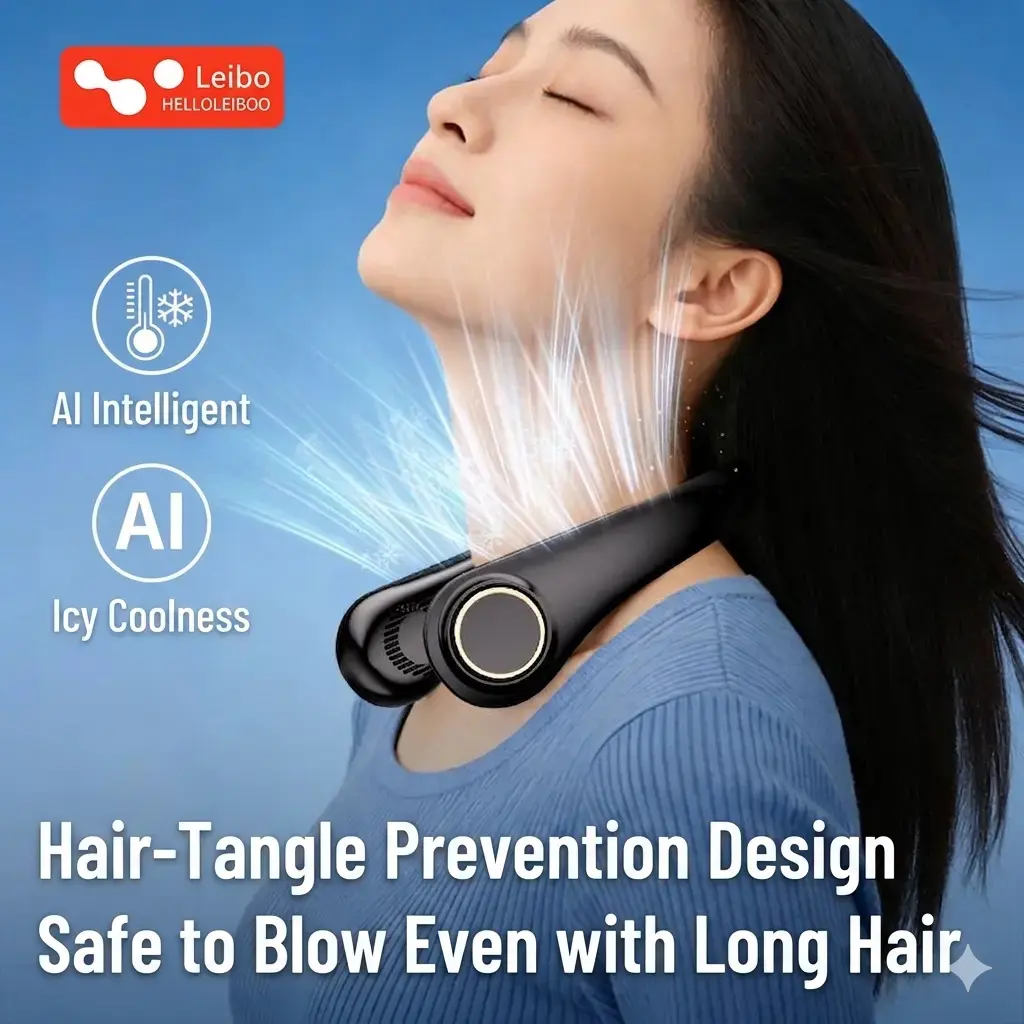 Helloleiboo Portable Rechargeable Neck Fan