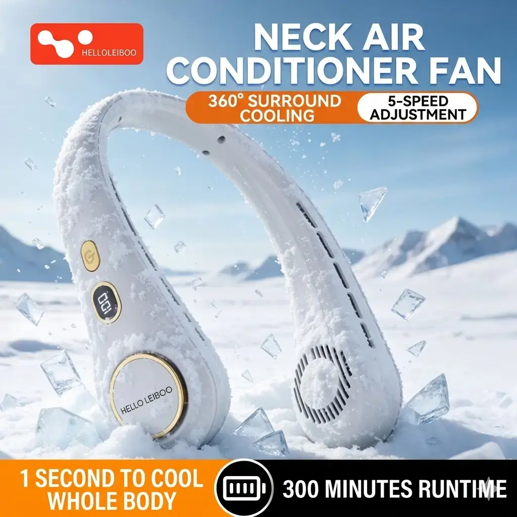 Helloleiboo Portable Rechargeable Neck Fan