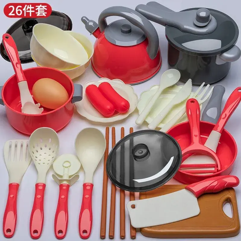 Red / Kitchenware set 26 pieces
