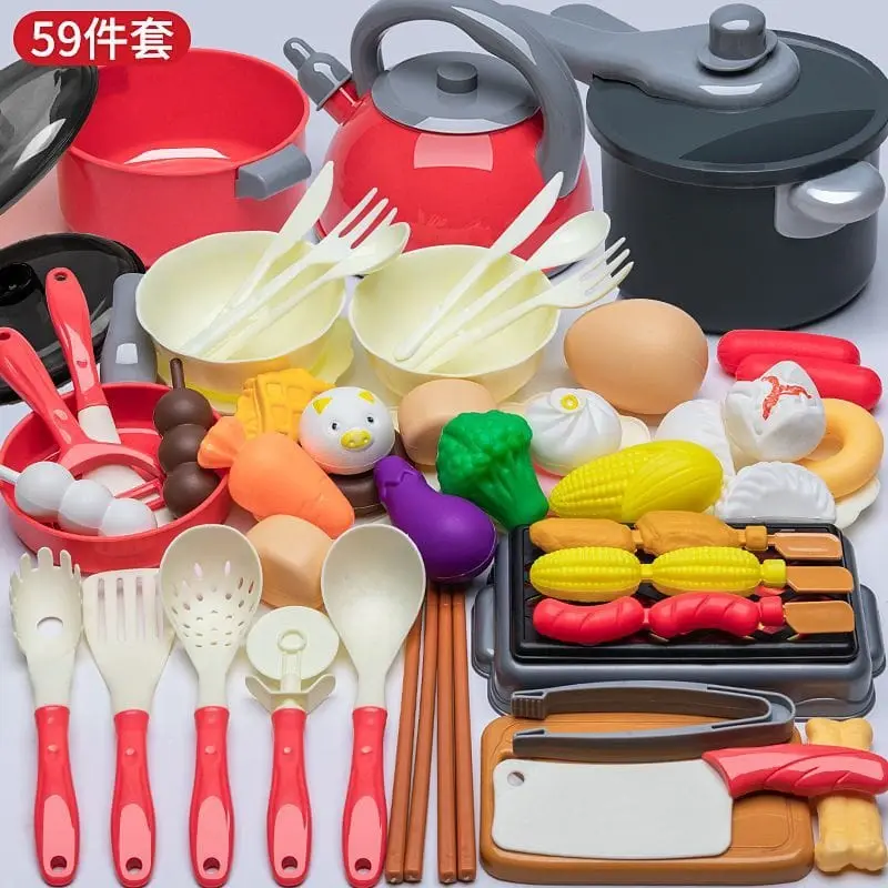Red / 59-piece kitchen set