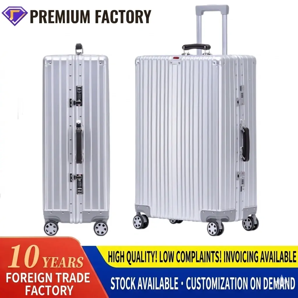 alt="KINGSGEAR Aluminum Magnesium Alloy Trolley Luggage – TSA লক ও 360° ইউনিভার্সাল হুইলসহ প্রিমিয়াম মেটাল ট্রাভেল স্যুটকেস"