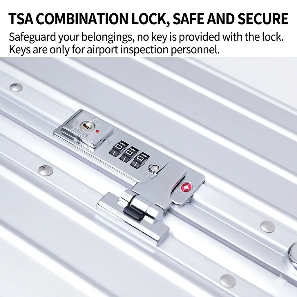 alt="KINGSGEAR Aluminum Magnesium Alloy Trolley Luggage – TSA লক ও 360° ইউনিভার্সাল হুইলসহ প্রিমিয়াম মেটাল ট্রাভেল স্যুটকেস"