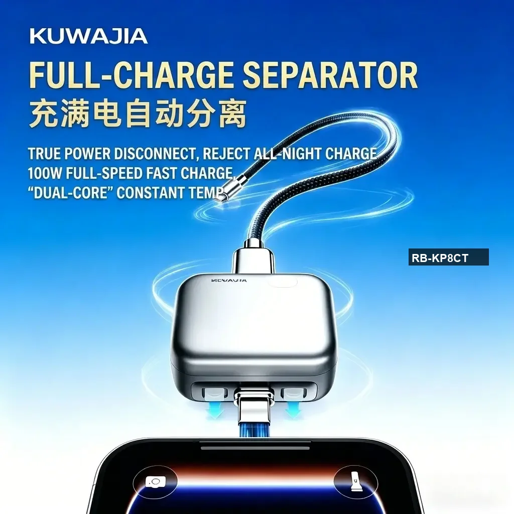 alt="KuWaJia 140W সুপার ফাস্ট চার্জার – AI স্মার্ট পাওয়ার কাট-অফ ও 100W টাইপ-C কেবলসহ নিরাপদ চার্জিং সিস্টেম"