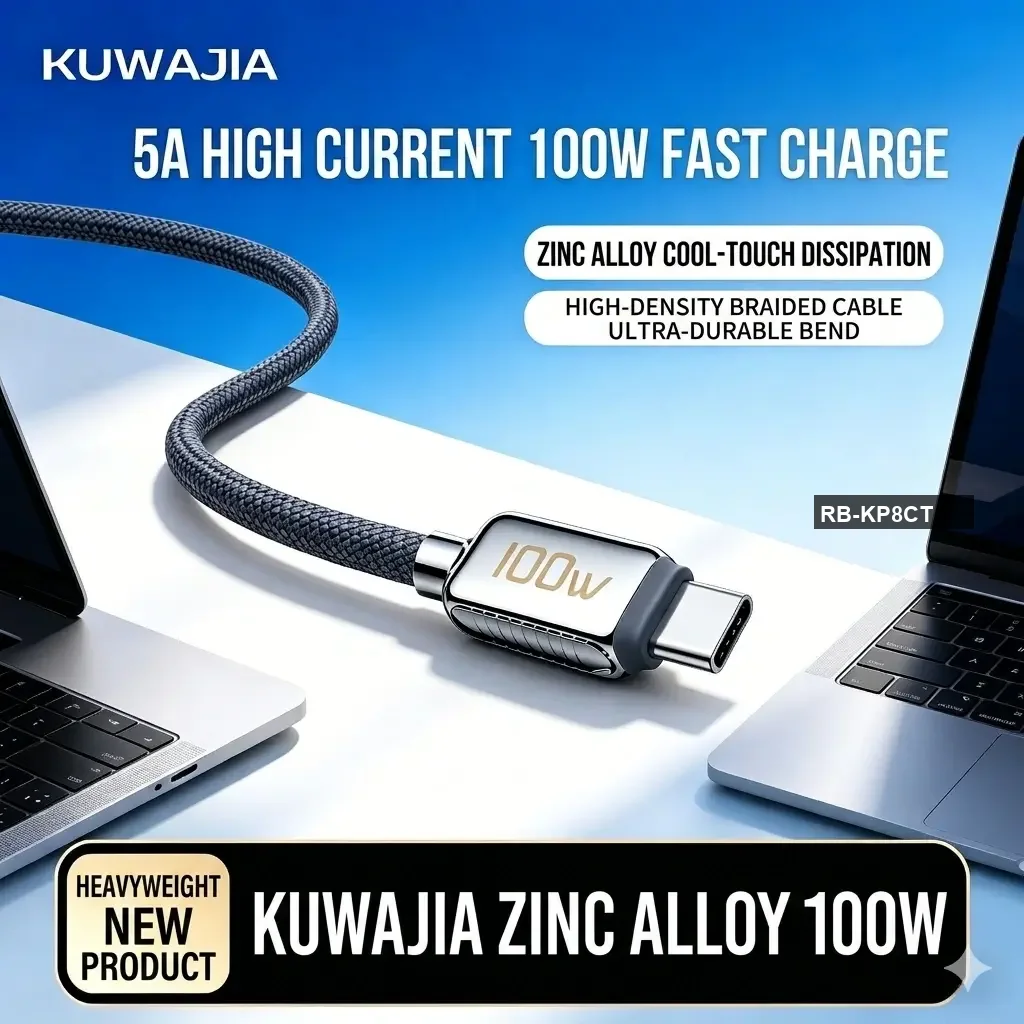 alt="KuWaJia 140W সুপার ফাস্ট চার্জার – AI স্মার্ট পাওয়ার কাট-অফ ও 100W টাইপ-C কেবলসহ নিরাপদ চার্জিং সিস্টেম"