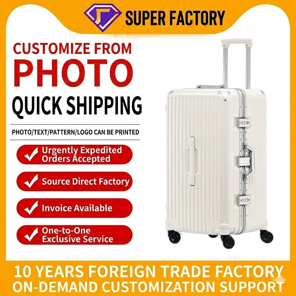 Large-Capacity Aluminum Frame Cup Holder Suitcase