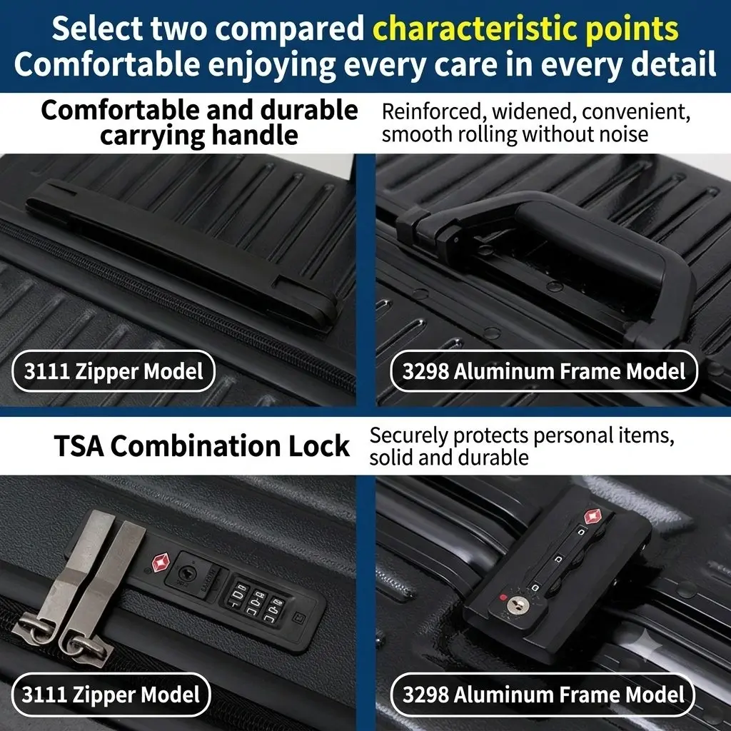 Large-Capacity Aluminum Frame Cup Holder Suitcase