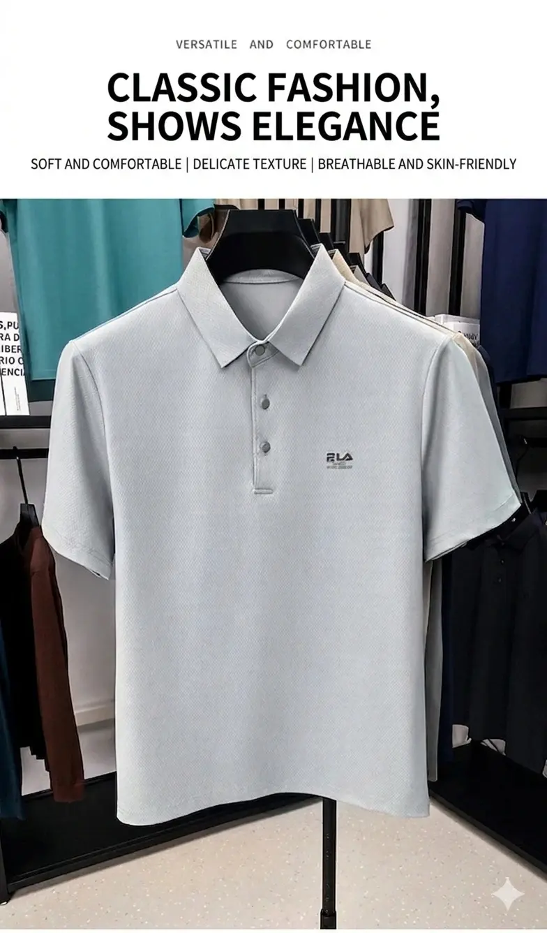 Chinese Premium Ice Silk POLO Shirt For Men-Summer