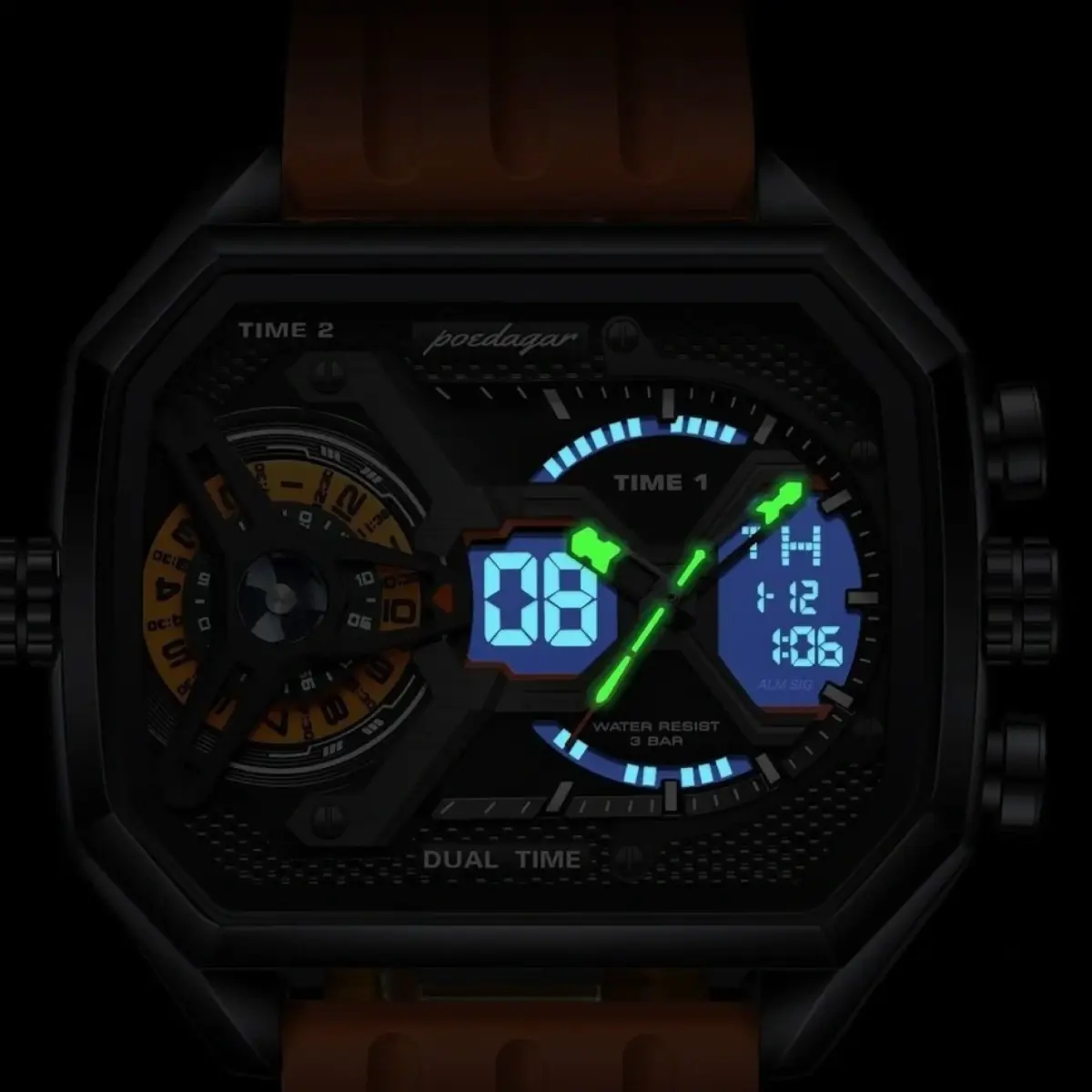 PE106 Multi-function Dual Display Men's Watch