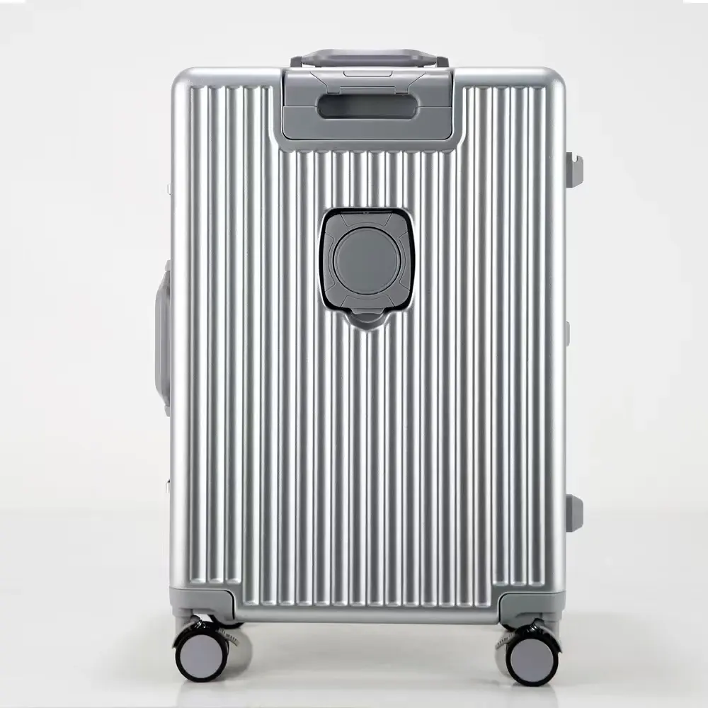 alt="KINGSGEAR Front Opening Trolley Suitcase – ইউএসবি চার্জিং পোর্ট, পাসওয়ার্ড লক ও 360° স্পিনার হুইলসহ প্রিমিয়াম হার্ড শেল ট্রাভেল লাগেজ"