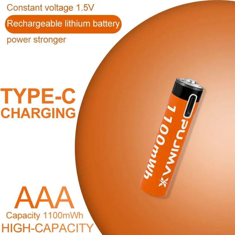 PUJIMAX Type-C Rechargeable AAA Battery 1.5V