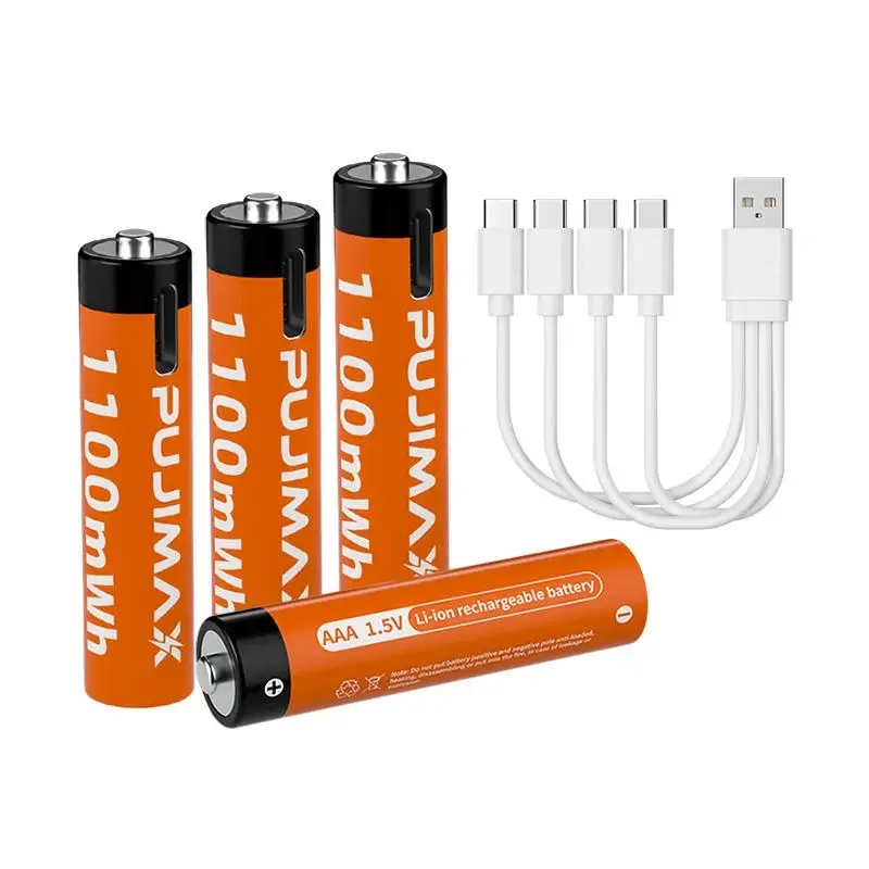 PUJIMAX Type-C Rechargeable AAA Battery 1.5V