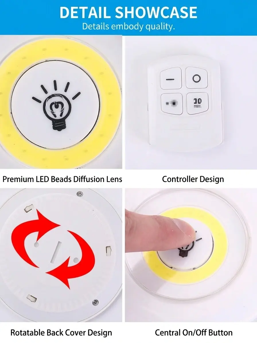 alt="QiHaoShiGuang Remote Control LED Night Light – প্রিমিয়াম ওয়্যারলেস মাল্টি-কালার ডেকোরেটিভ স্পটলাইট"