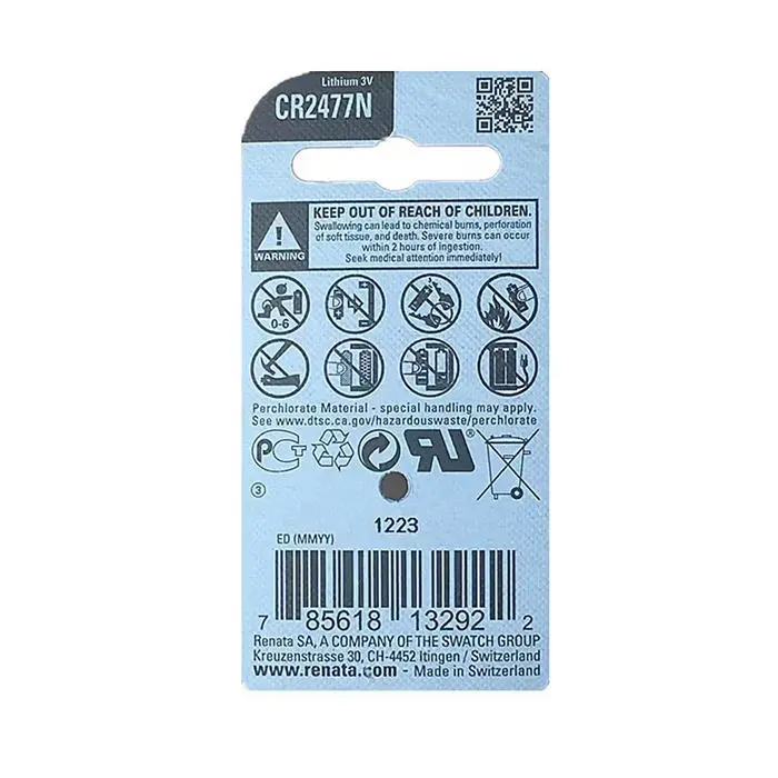 Renata CR2477N 3V Lithium Battery (Swiss Made | Long Lasting Power)