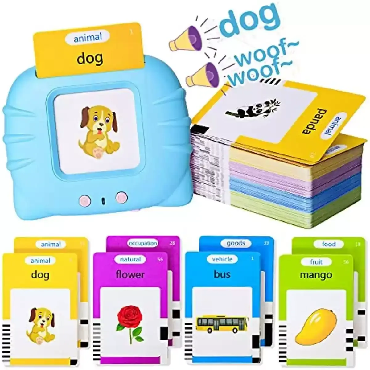 alt="Talking Flash Cards Early Educational Toy – শিশুদের ভাষা শেখা, শব্দভাণ্ডার বৃদ্ধি ও প্রাথমিক শিক্ষার জন্য ইন্টারঅ্যাকটিভ অডিও ফ্ল্যাশ কার্ড"