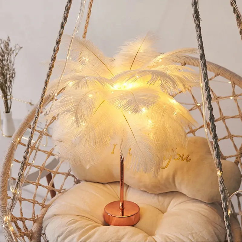 Trendy Feather Lamp Tabletop Night Light