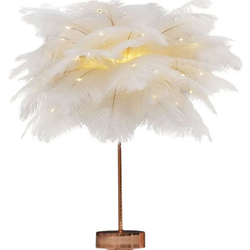 Trendy Feather Lamp Tabletop Night Light