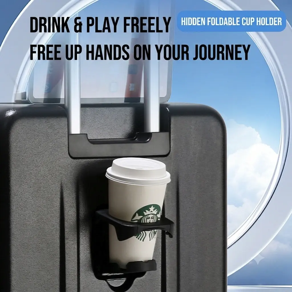 TSA Lock Travel Luggage with USB, Cup Holder & Phone Stand