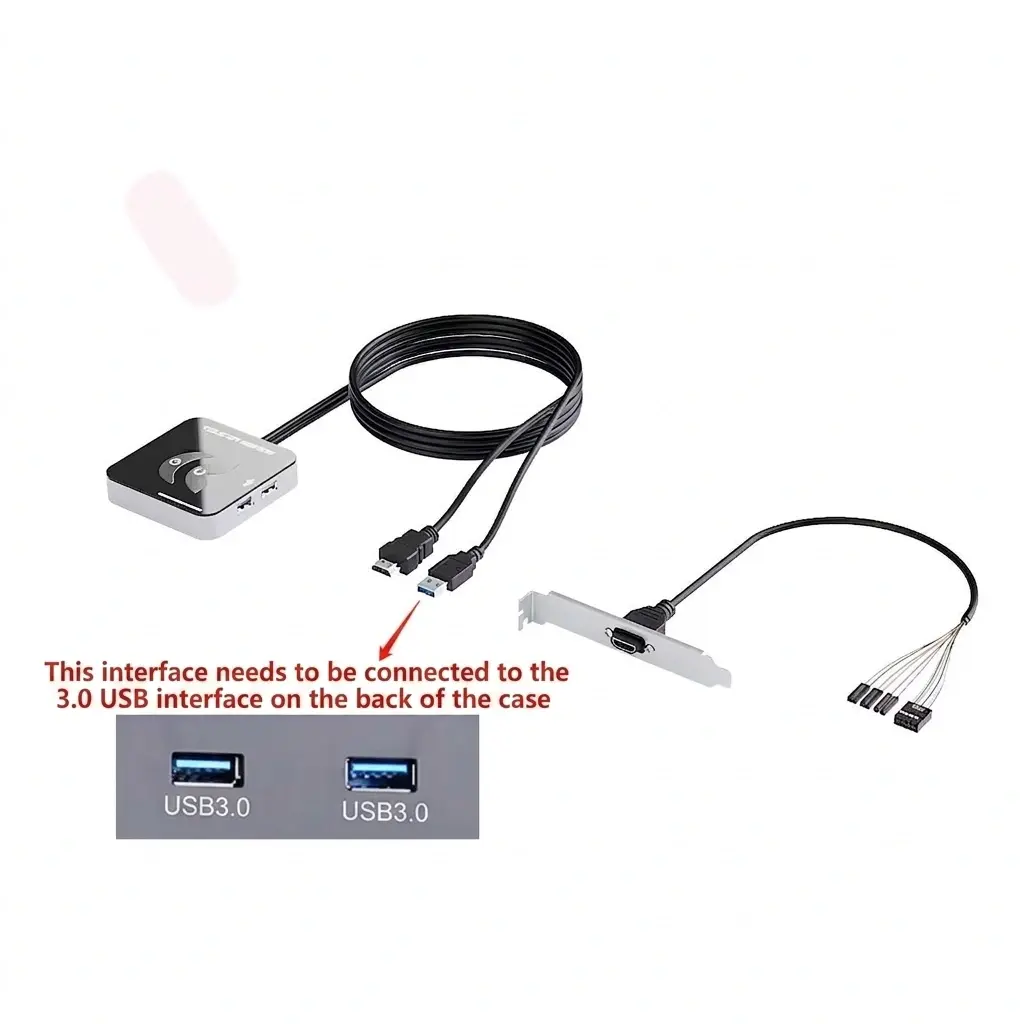 USB 3.0 Desktop Computer Switch with External Power Button