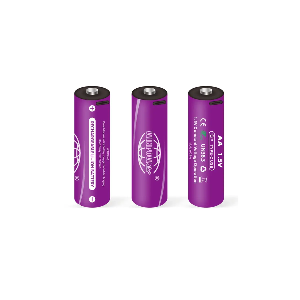 Winpow AA Rechargeable Lithium-Ion Battery (Type-C Charging)