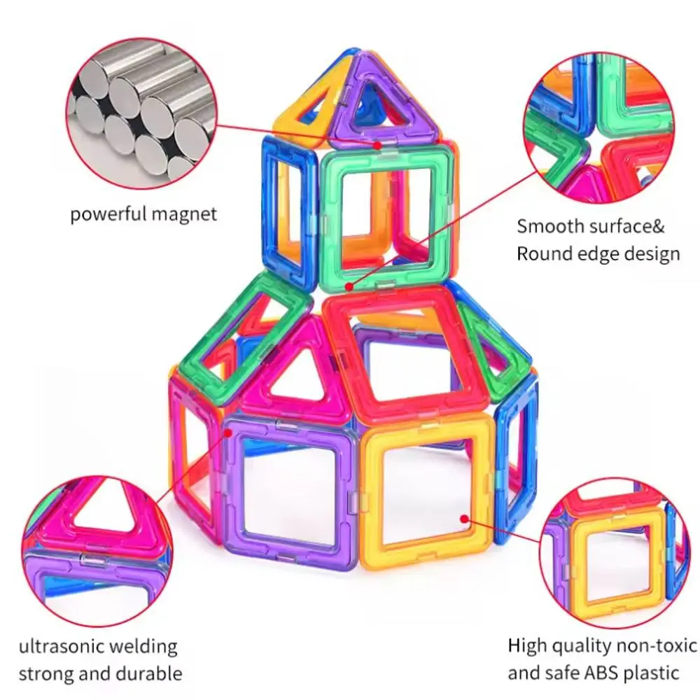 46 Pieces Magnetic Tiles - Best Educational Toys for Kids