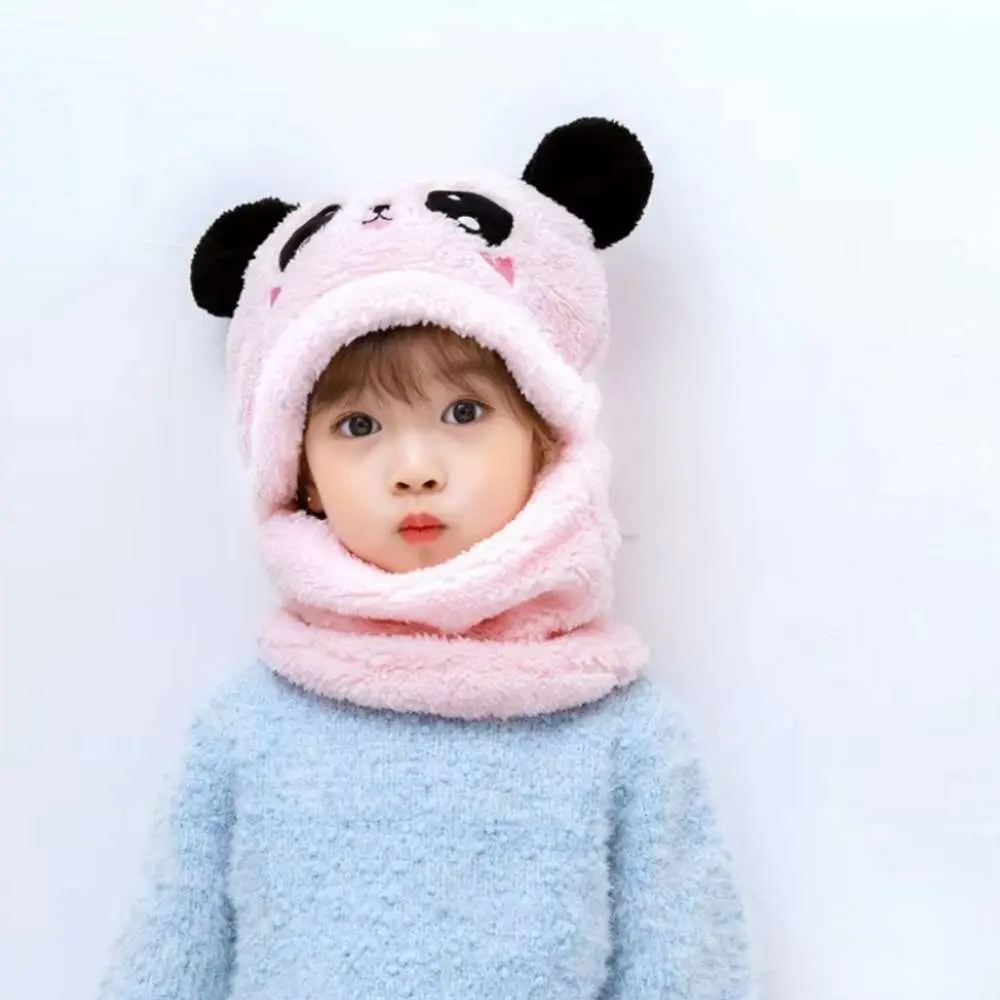 Kids Winter Cartoon Hat With neck Muffler