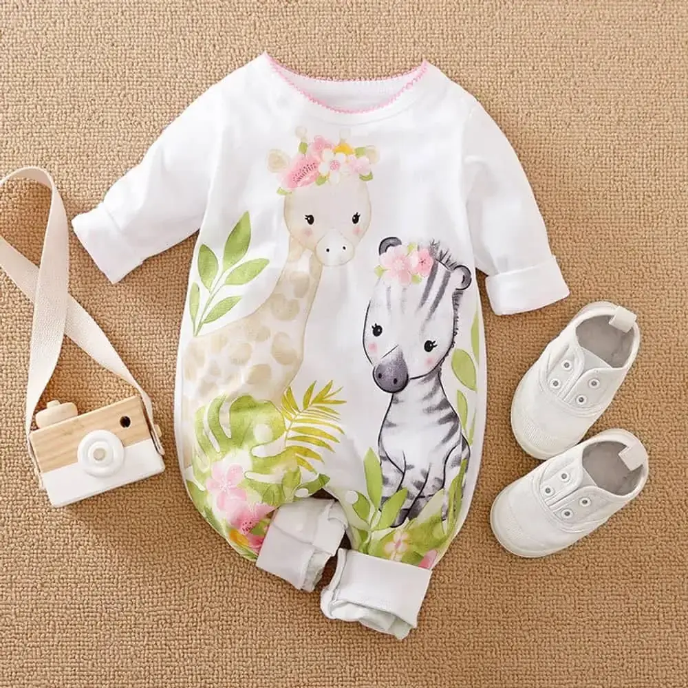 Baby Romper (Green-Pink)