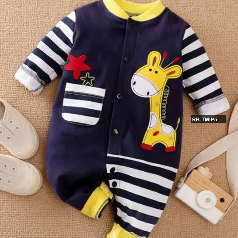 Baby Winter Romper (Blue Giraffe)