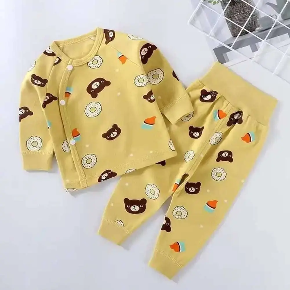 Winter Full Sleeves T-shirt and Pant Yellow Car