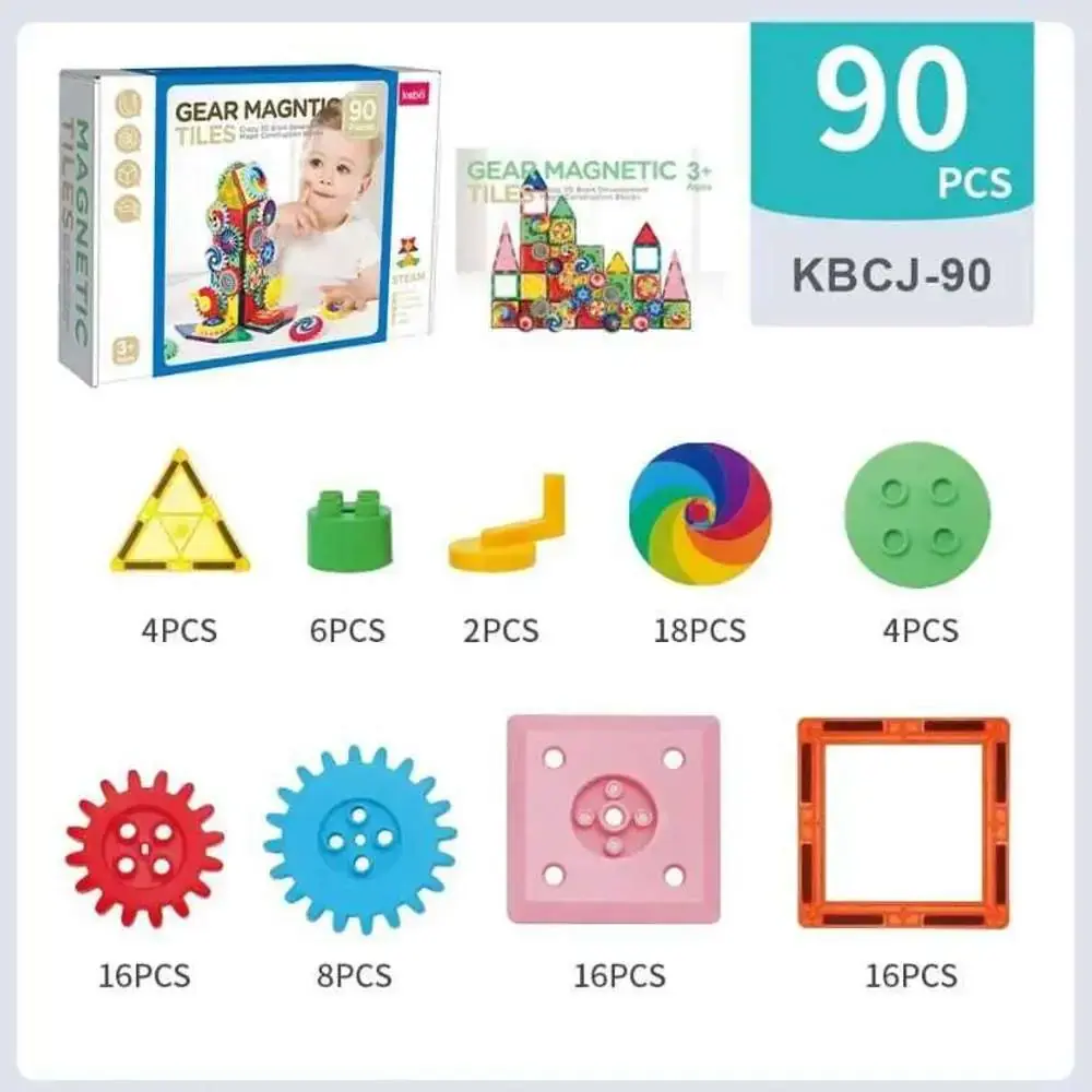 90 Pieces Magnetic Gear Puzzle