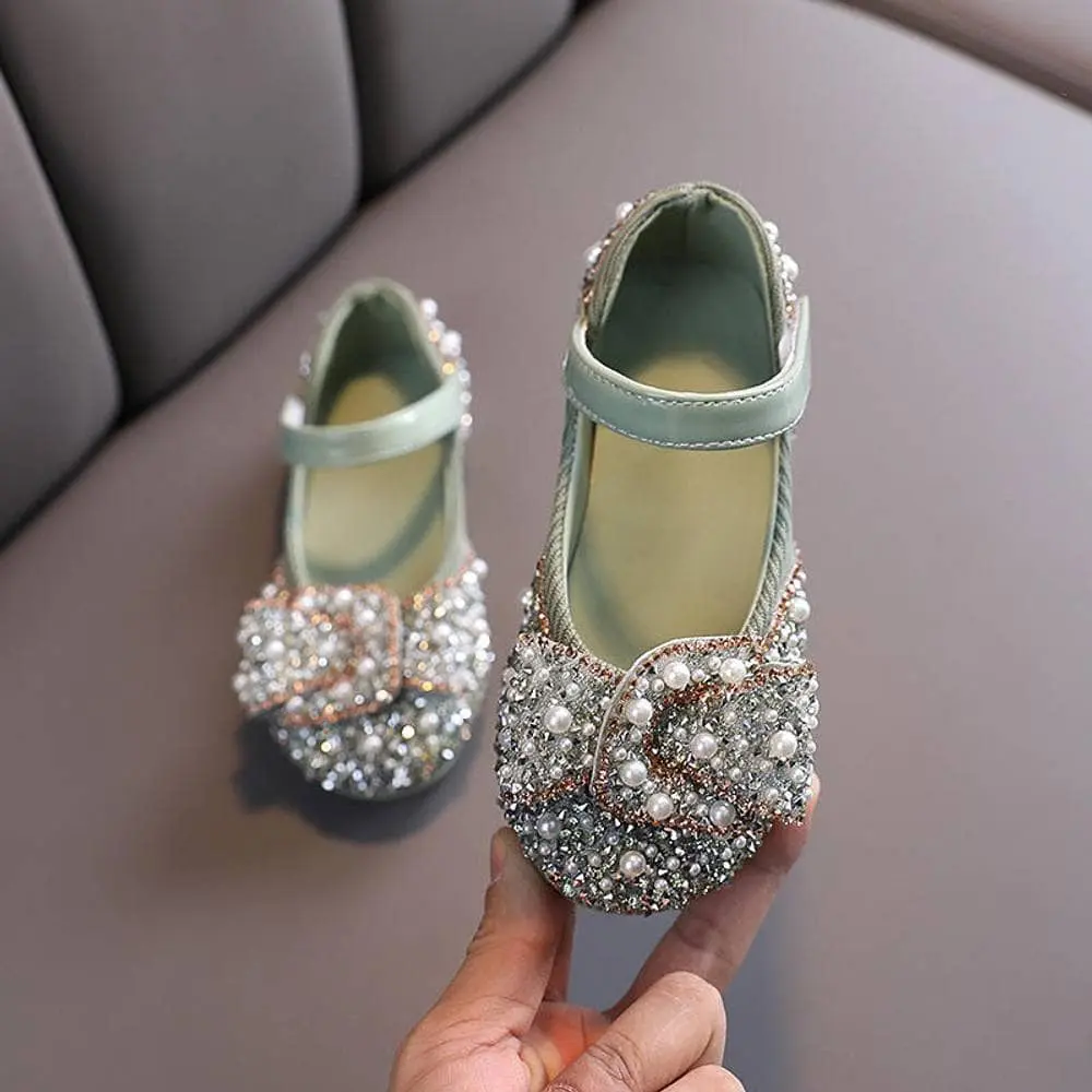 Sequin Pearl Party Shoes Green / 28