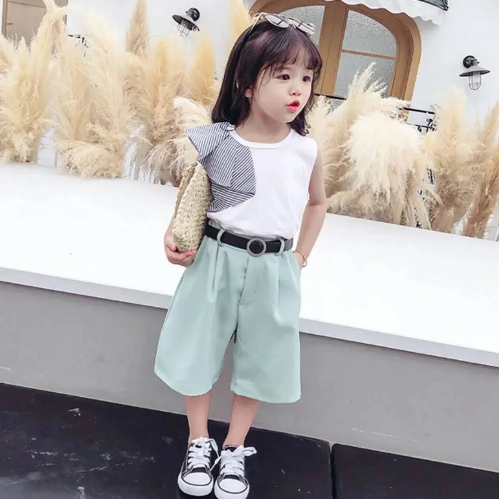 Girl's Tops, short and belt set