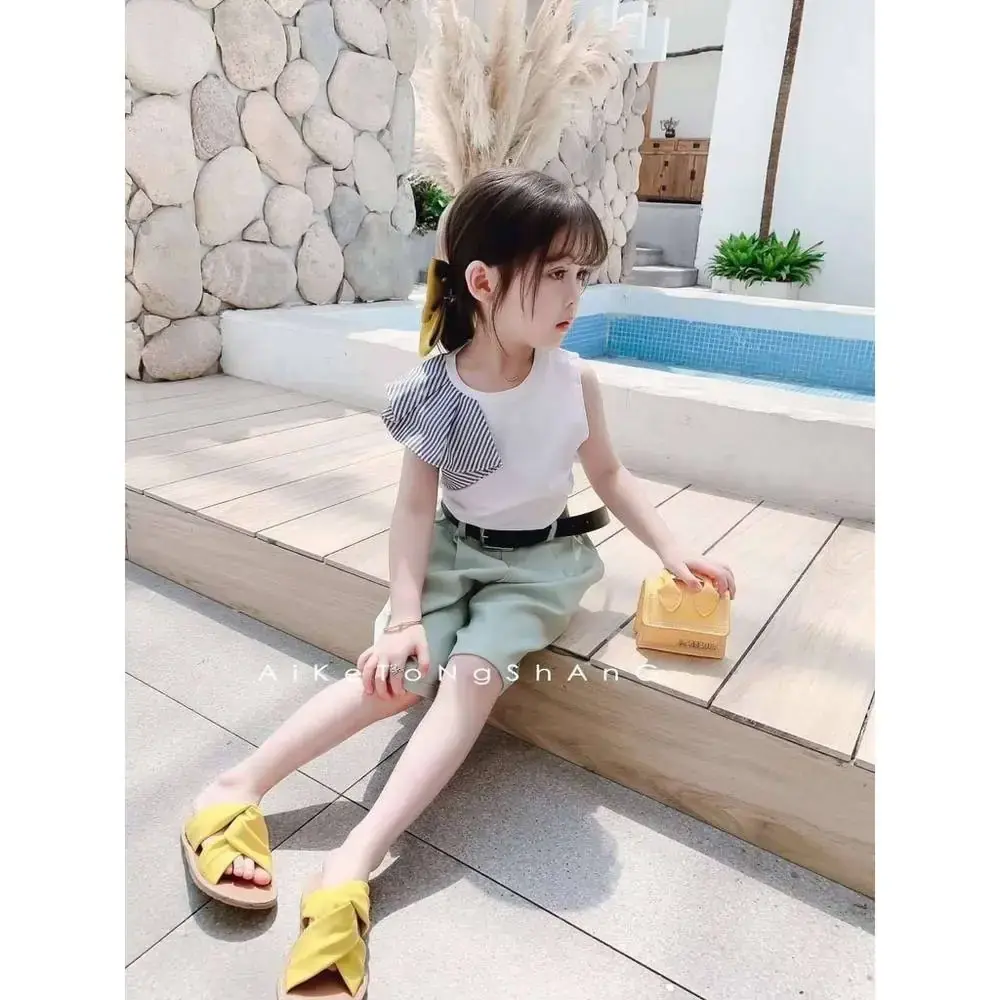 Girl's Tops, short and belt set