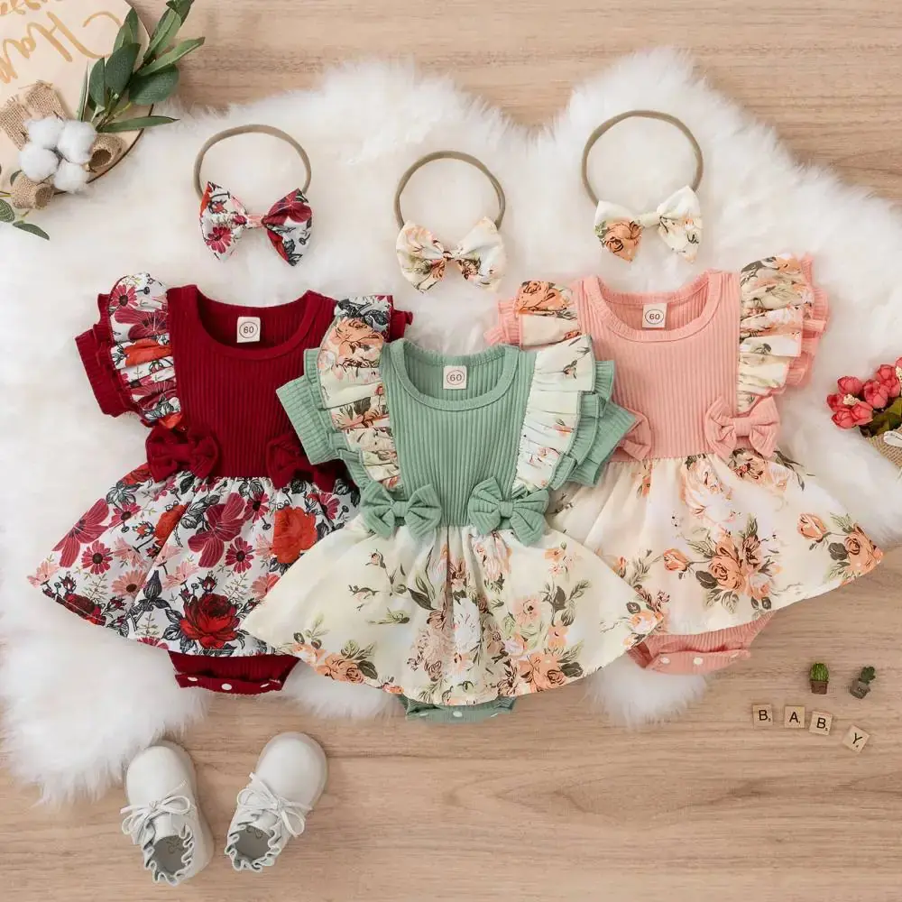 Floral Baby Frock with Hair Band