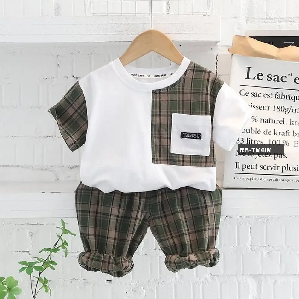 Check T-shirt & Pajamas - Boys Imported Summer Wear